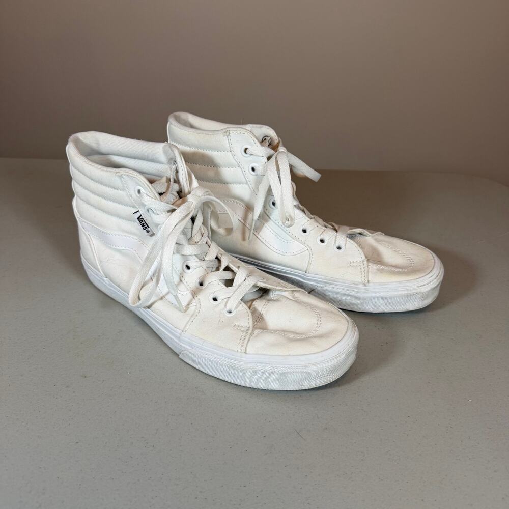 Vans Sk8-Hi True White High Top Skate Sneakers Womens 9 Monochrome